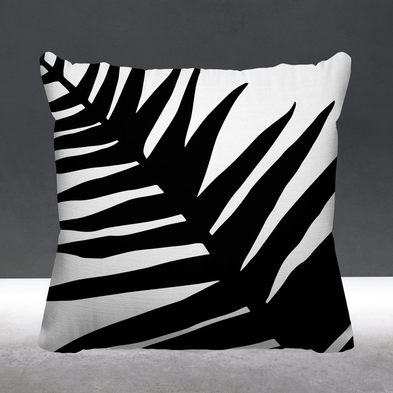 Coussin décoratif intérieur / extérieur Fielding, L 17 po x H 17 po, Noir