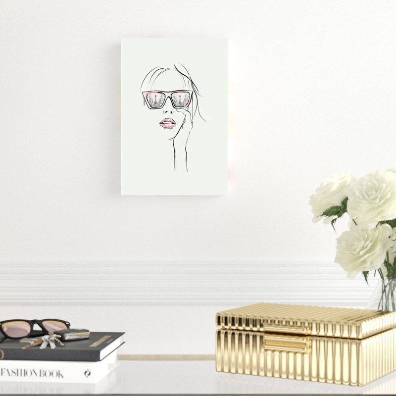 Lunettes de soleil Paris - peinture sur toile tendue, H 12 po x l 8 po