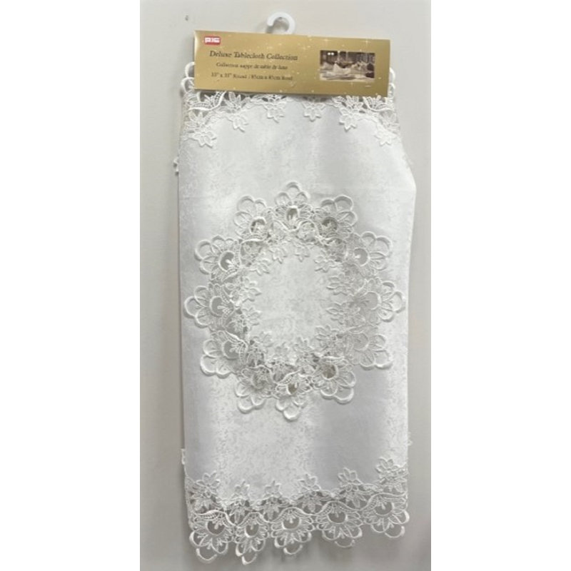 Nappe en dentelle (ronde 33 po) - Blanc