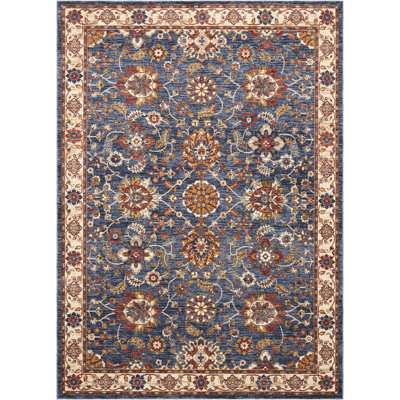 Tapis bleu d'inspiration persane Isabell