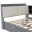 Lit plateforme pour chambre à coucher avec tête de lit de rangement, lit gigogne et tablettes, cadre de lit plateforme pour chambre à coucher-1274217308
