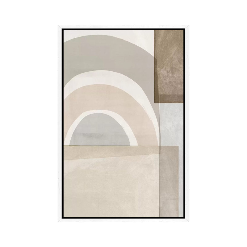 Beige Colour Blocks by Isabelle Z - Painting on Canvas, 66.04 cm H x 45.72 cm W, White Framed