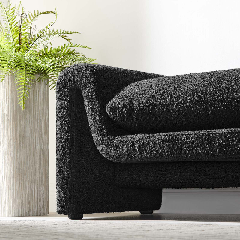 Modway Waverly Boucle Fabric Bench, Black