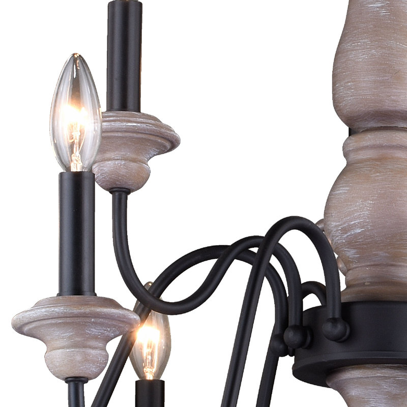 Lustre 6 lumières façon bougie Enye