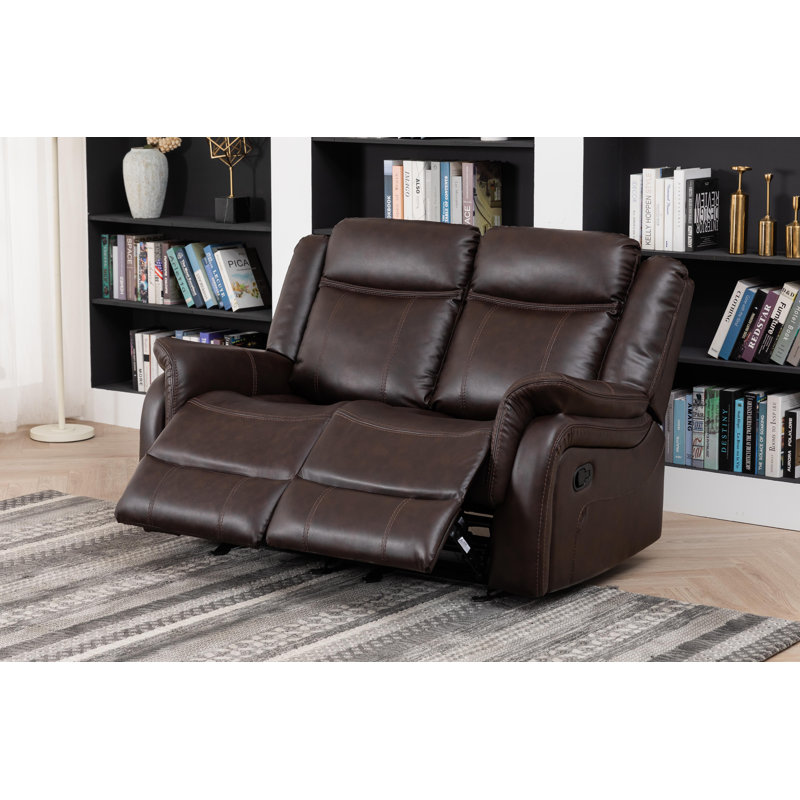 Kerveen Recliner, Brown Faux Leather