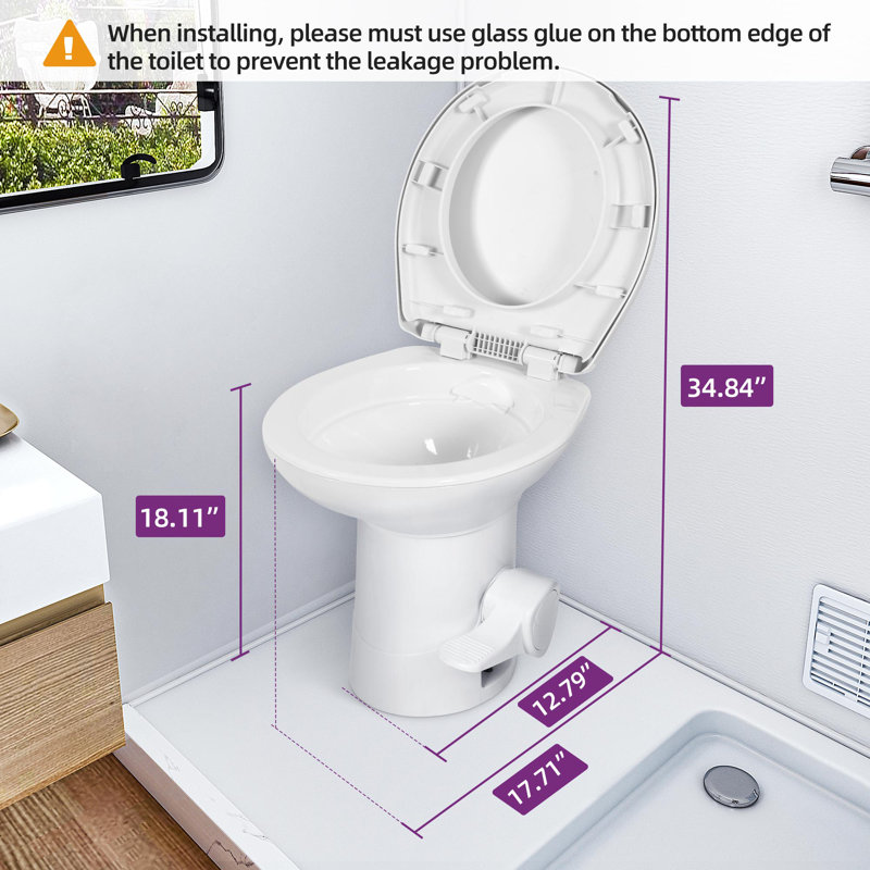 Toilette allongée une pièce (siège inclus)