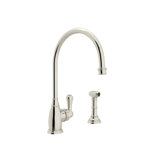 Georgian Era Single Handle Kitchen Faucet with Accessories