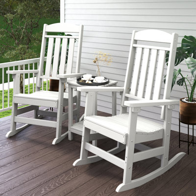 Ensemble de chaises berçantes 3 pièces avec table basse