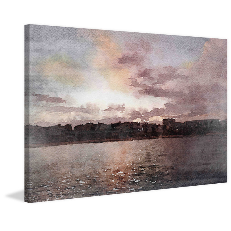 «Red Sky At Night 2» par Irena Orlov, reproduction d'art sur toile tendue, H 16 po x l 24 po x P 1,5 po