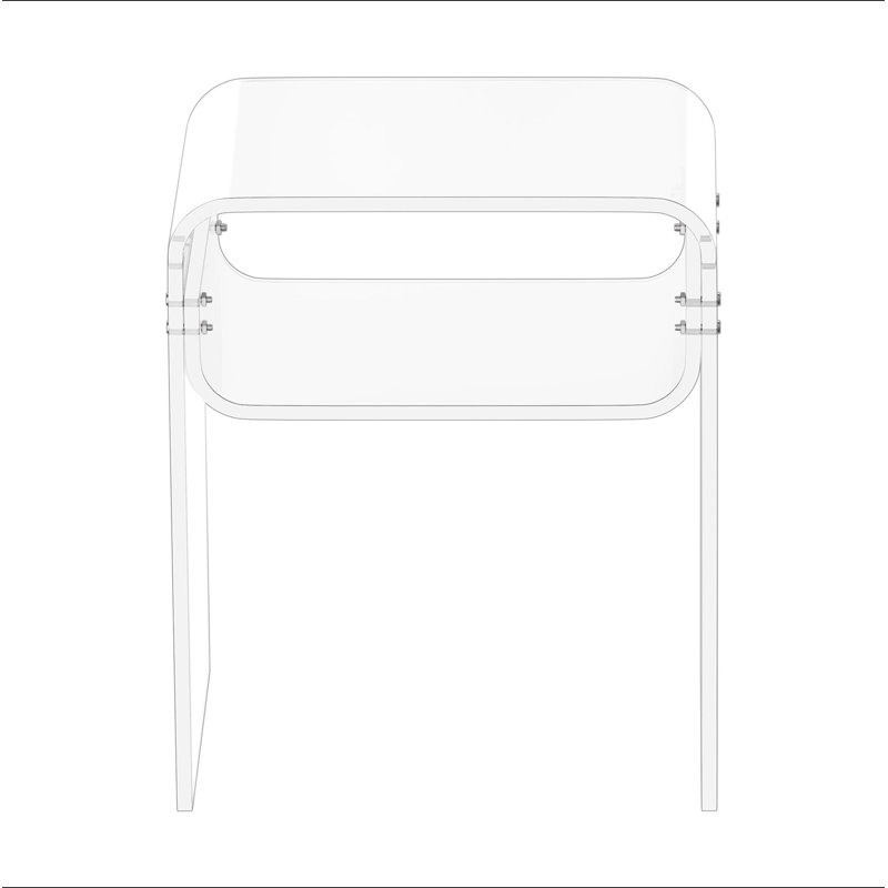 Table d'appoint, table de chevet transparente à 2 niveaux avec tablette de rangement, bureau de bout rectangulaire moderne, table de chevet transparente et épaisse pour chambre à coucher, salon, bureau