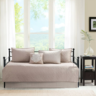 Housse de lit de jour réversible en blanc, 6 pièces, housse de matelas simple, courtepointe en coton, 3 taies décoratives, coussin décoratif, literie lavable à la machine, ajustement facile à nettoyer