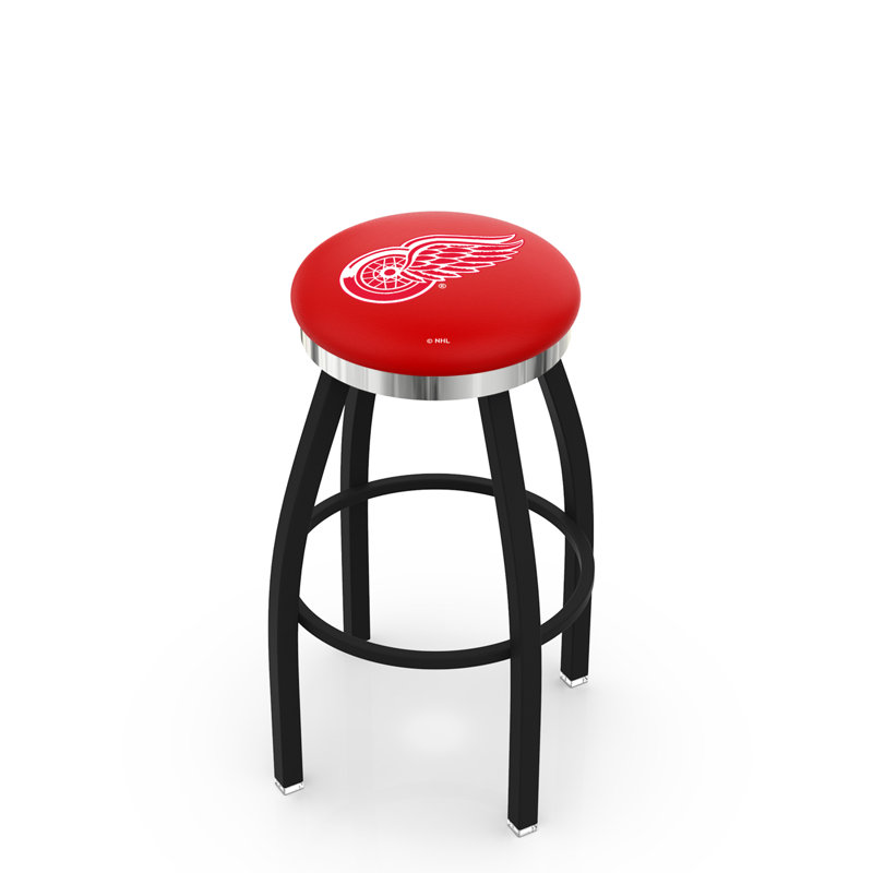 Tabouret de bar pivotant de 30 po NCAA, Chrome, Red Wings de Detroit