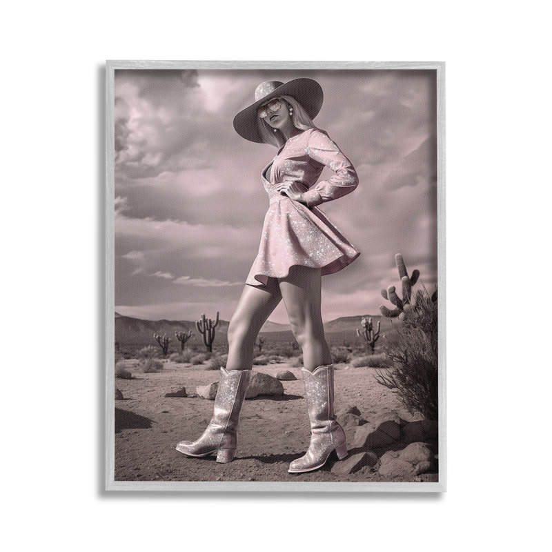 GlamCowgirlinDress GicleeArtbyZiweiLi, H 20 po x l 16 po, Estampe numérique Farmhouse