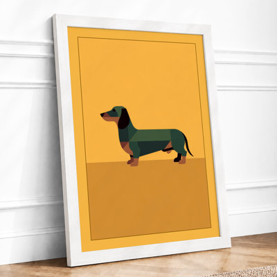 Dachshund Profile Minimalist - Framed Print