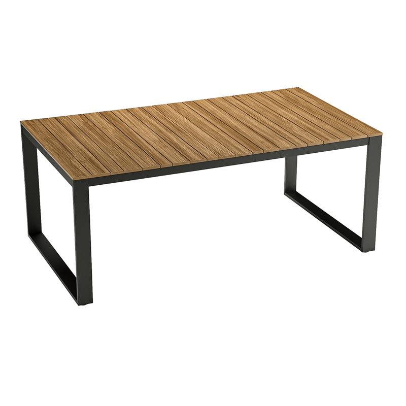 Kile Rectangular Wood Metal Outdoor Dining Table , 180cm cm W 100cm cm D