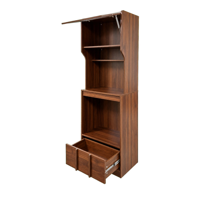 Armoire de rangement autoportante avec plateau et tiroir coulissants