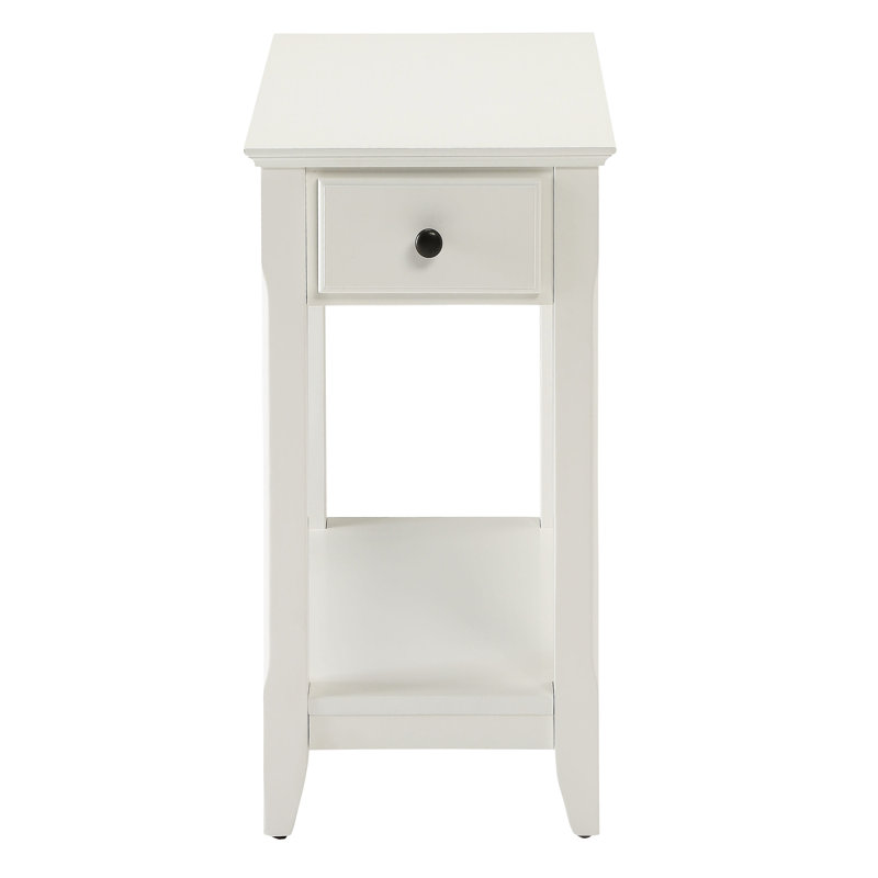 Rectangular White Accent Table - Solid Wood For Long-lasting Use And Storage With Texture Adding Depth Interest To Your Space