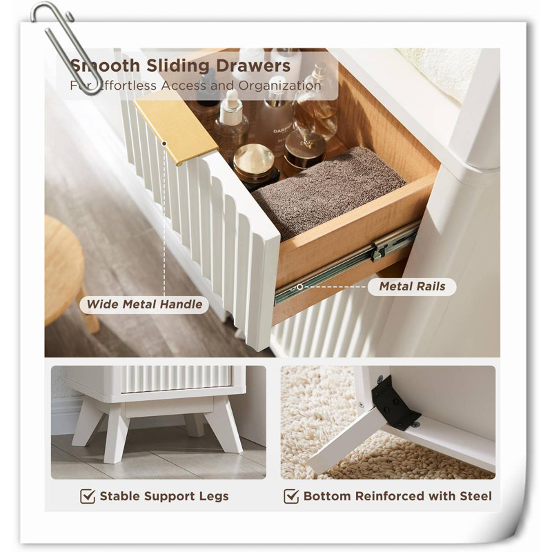 Solid Wood Freestanding Linen Cabinet