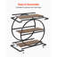 Table de bout, table d'appoint étroite à 3 niveaux avec tablettes de rangement ouvertes, table de chevet moderne avec structure ronde en métal, canapé-lit en bois pour salon, chambre à coucher, bureau, brun rustique