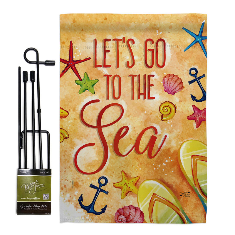 Ensemble de drapeaux en polyester 19 x 13 po Let's Go to the Sea