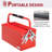 Metal Tool Box Portable Steel Tool Chest Cabinet with Handle, Black-472121023