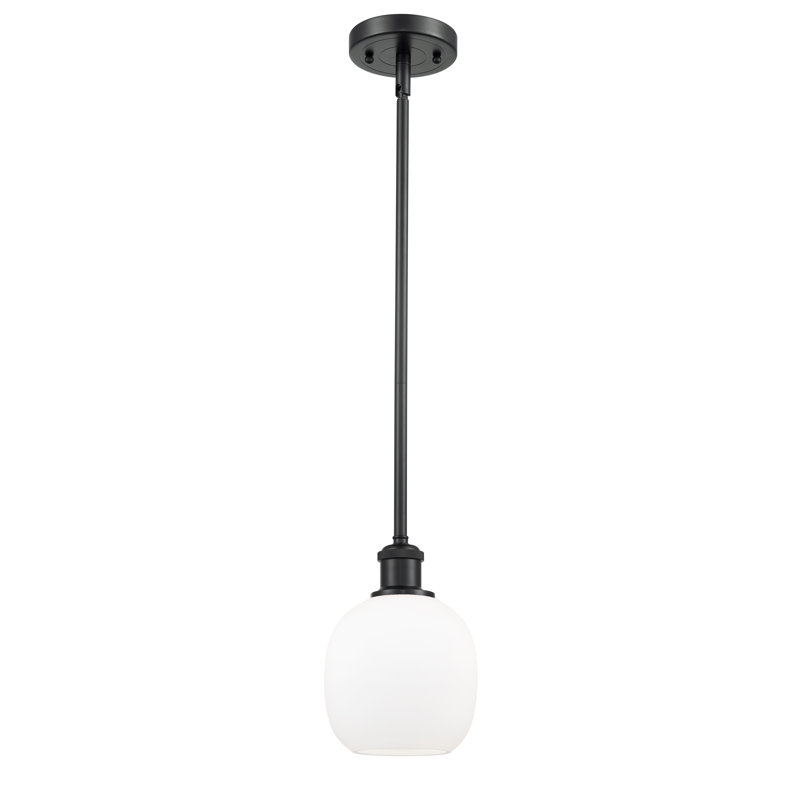 Luminaire suspendu sphérique 1 lumière Carlucci, Noir mat, Ampoule non incluse, Blanc mat