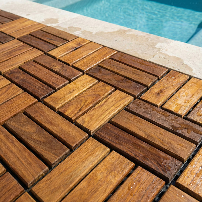 Carreau de terrasse en bois 12 po x 12 po brun