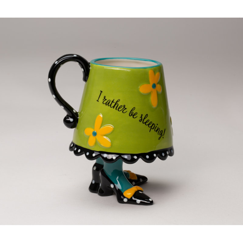 I Rather be Sleeping! Green Teacup Mug 