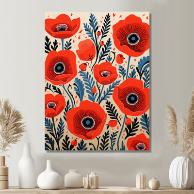 Blooming Poppies - Illustration rétro - coquelicot