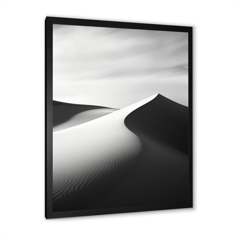«Black and White Saharas Silence», reproduction de photo sur toile, Cadre simple noir, H 40 po x l 30 po x P 1,5 po