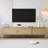 Boho TV Stand For Tvs Up To 80'' , Modern Farmhouse Media Console, Entertainment Center With Solid Wood Legs, TV Cabinet For Living Room, Home Theatre