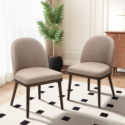 Enley Wide Upholstered Solid Wood Dining Chairs