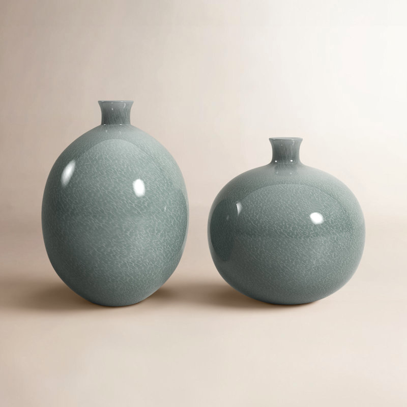 Minx Handmade Glass Table Vase, Grey