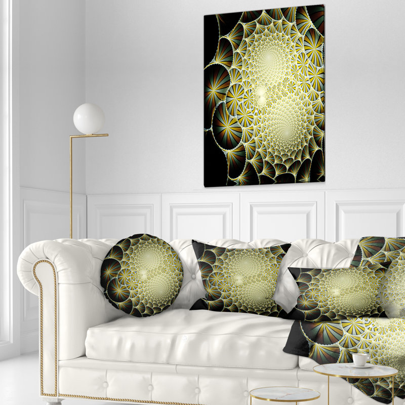 Coussin lombaire à conception fractale unique et symétrique floral