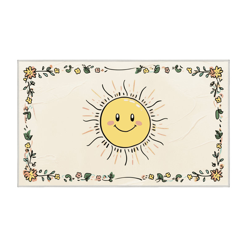 Tapis lavable pour enfant East Urban Home Sky Clouds_Sky002, Rectangulaire 2 pi x 3 pi