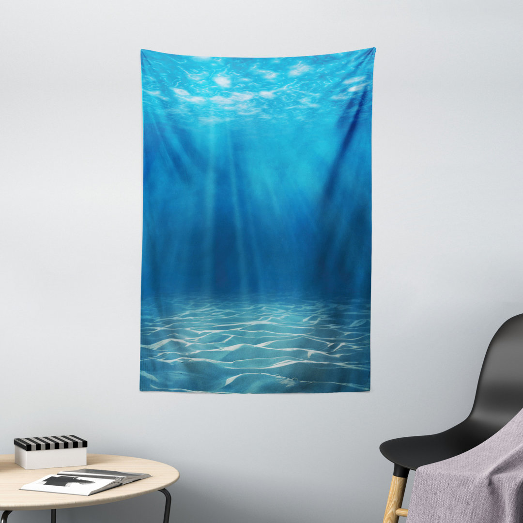 Wandbehang Sonnenstrahlen platzen in tief unter Meer Wildnis Landschaft Waterscape