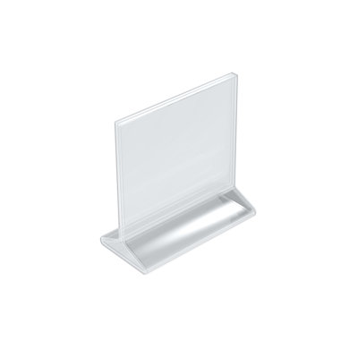 Top Loading Clear Acrylic T-Frame Sign Holder 6" Wide x 5.5'' High-Horizontal, 10-Pack
