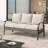 Charron Metal 3-person Patio Outdoor Sofa with Cushions and Wicker Decor-1212733749