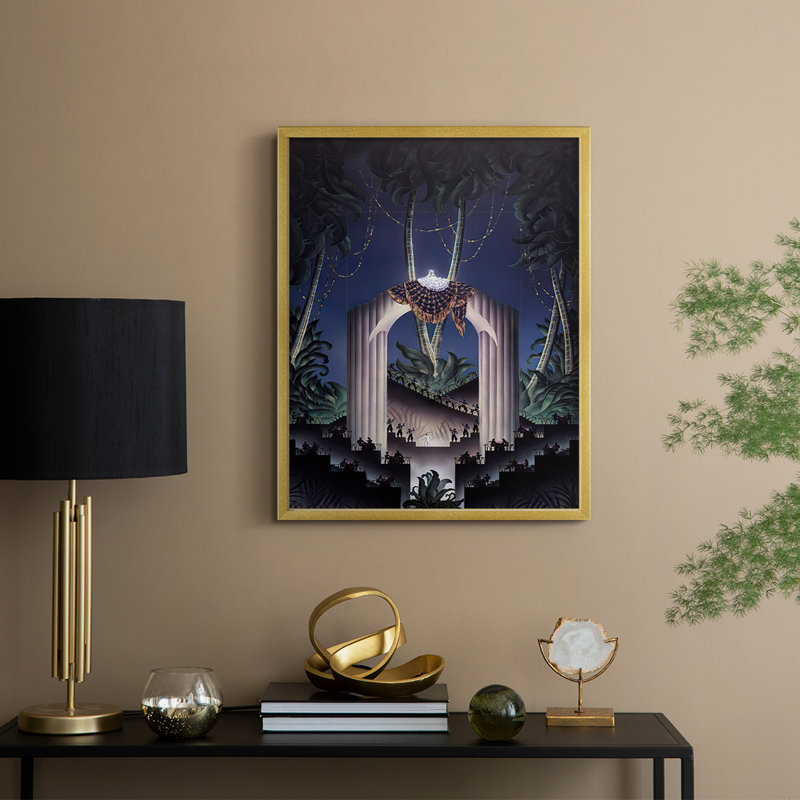 Reproduction encadrée DecoParadise - bois massif, H 15 po x l 12 po, Doré