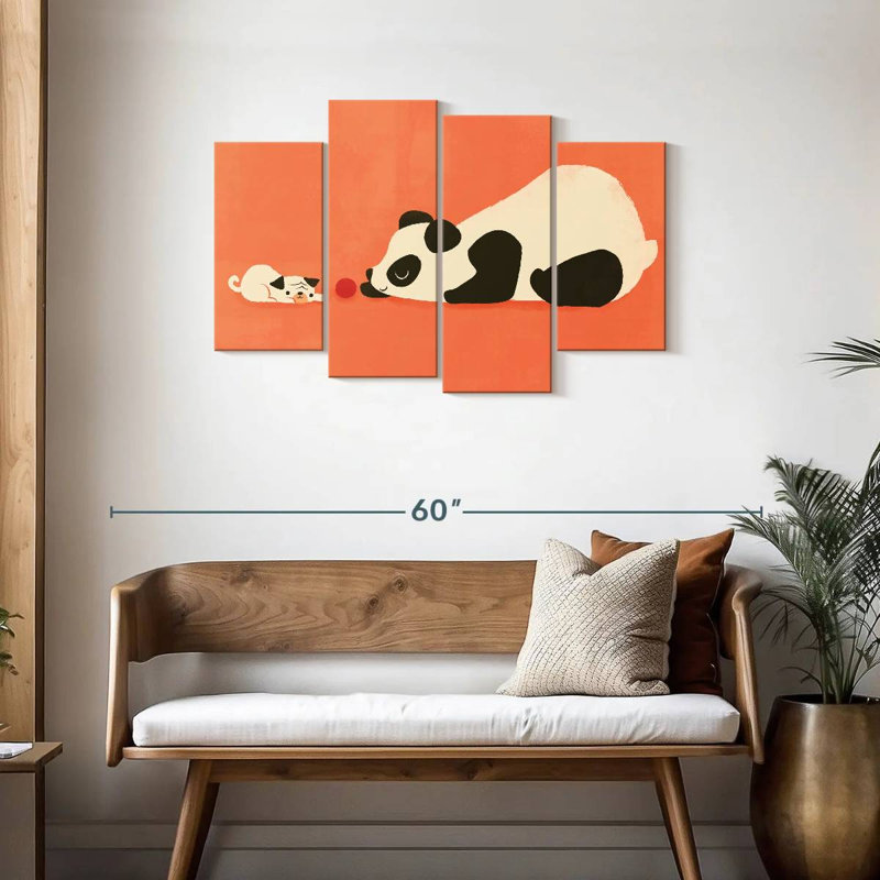 Ashelle le carlin et le panda, H 27 po x l 43 po