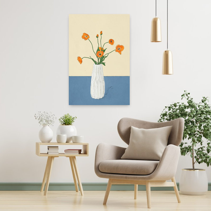 Dear Reminder Blue Abstract Contemporary Wall Art, 36" H x 24" W