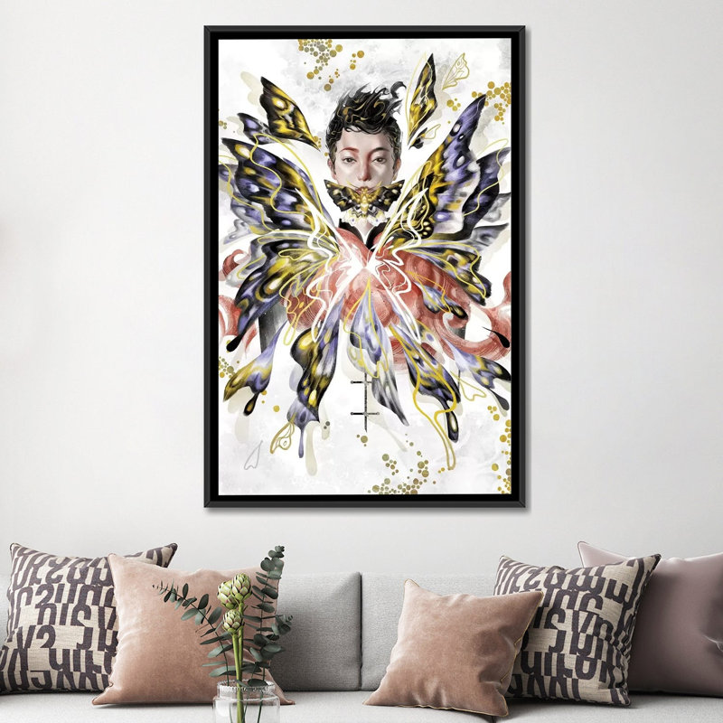 Devil par Sija Hong - reproduction d'art, Pas de tapis, H 60 po x l 40po x P 1,5 po, Toile avec cadre noir