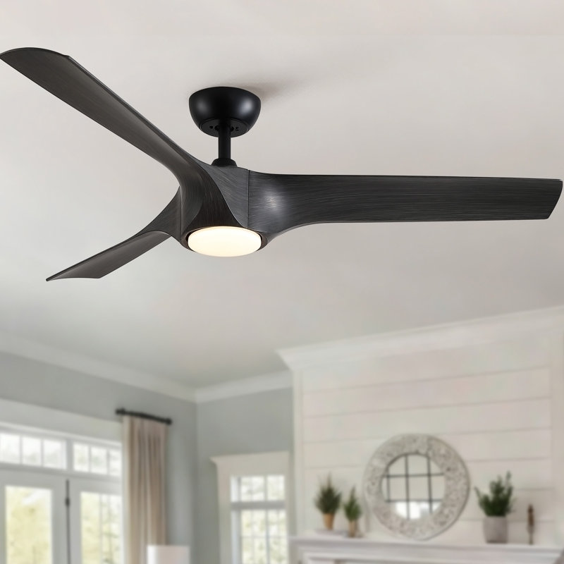 Ventilateur de plafond réversible 56 po avec pales en ABS gris foncé Modern Farmhouse