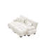 Chenille 2 places, canapé-lit Cloud pour le salon avec repose-pieds, coussins lombaires et coussins décoratifs, accoudoir large rembourré, tissu blanc et expérience relaxante-916385299-916385303
