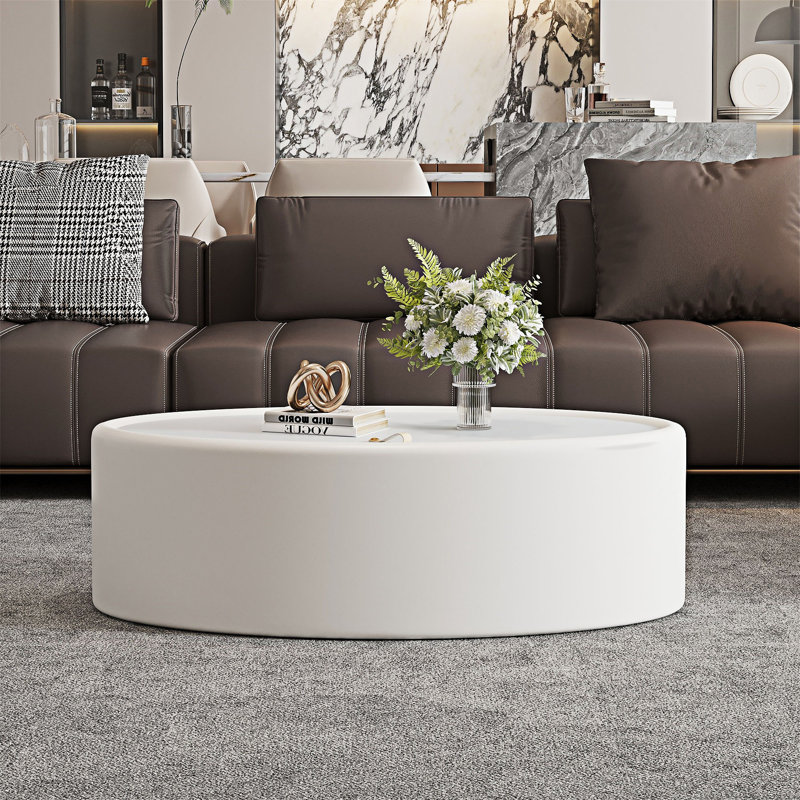 Table basse avec rangement dissimulé, Blanc