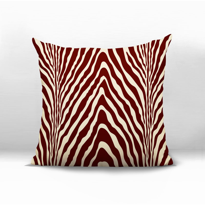 Oreiller carré réversible intérieur / extérieur Gilda, Carré 15 po, Rouge