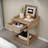 Retro Style Nightstand With 1 Drawer, An Open Shelf, Turned Legs And Metal Handles