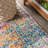 Lathan Bohemian FLAIR Boho Vintage Medallion Cream/Navy Rug-1443811692