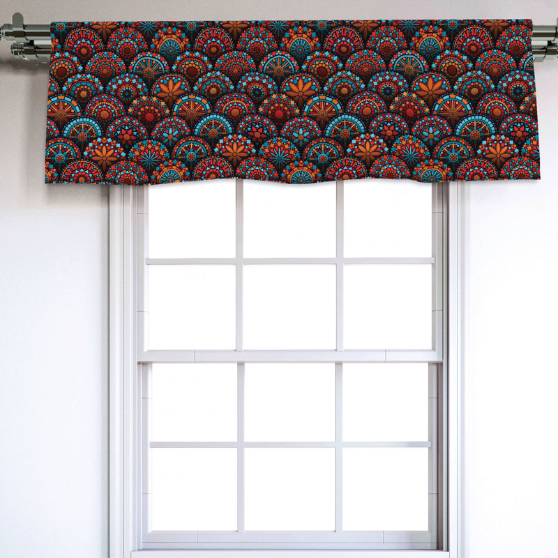 Sateen Ikat Ruffled Window Valance