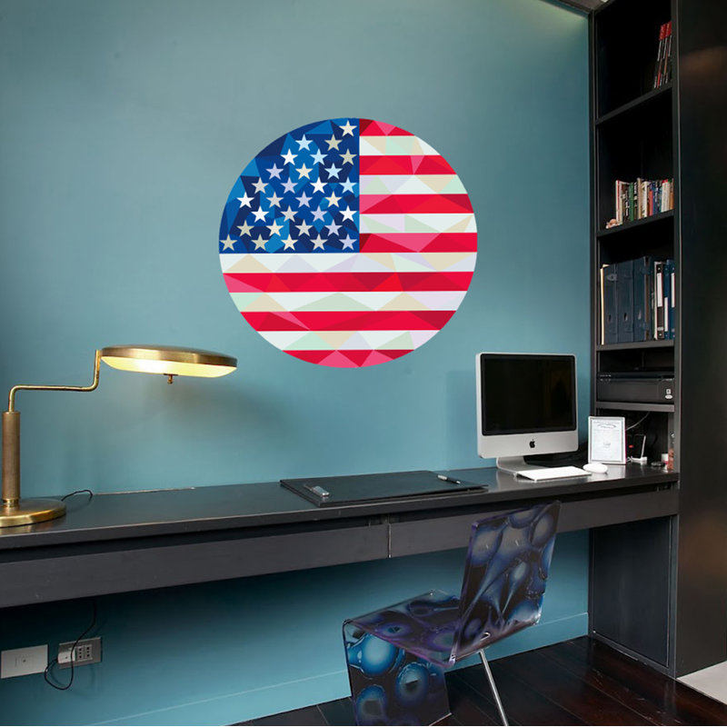 Adhésif décoratif drapeau américain, H 10 po x l 10 po